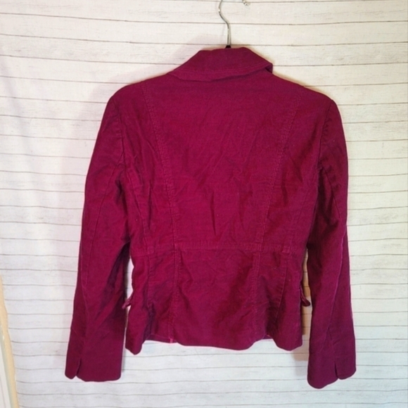 J.CREW PURPLE FUSCHIA CORDUROY LEATHER BUTTON BLAZER JACKET, SZ 6 - Picture 7 of 14